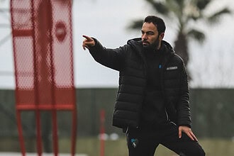 Kocaelispor'un Kayserispor maçı öncesi antrenmanından görüntü.