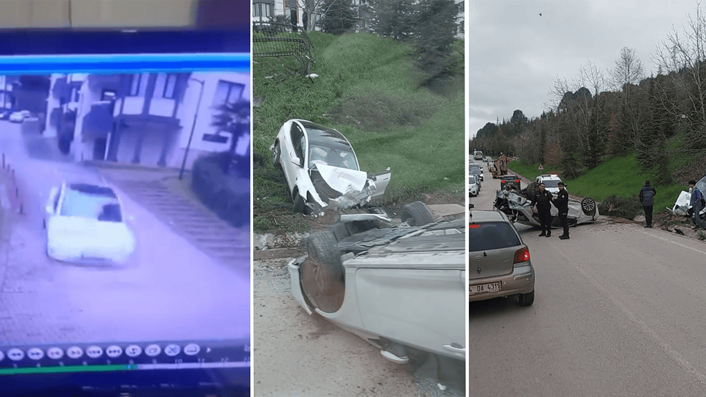 Elektrikli araç otoparkta kontrolden çıktı, çevreye zarar verdi.