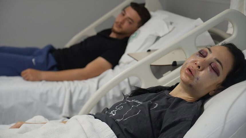 Vahşet olayında yaralanan anne ve oğlunun hastanedeki durumu.