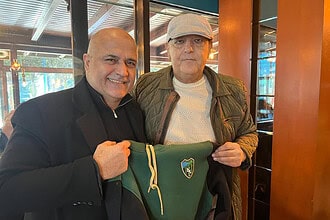 Eski teknik direktör Orhan Şerit, Başkan Durul ile birlikte moral ziyaretinde.