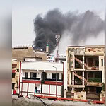 Irak'ta Bağdat'ta İHA ile düzenlenen saldırı sonucu büyük yangın çıktı.