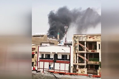 Irak'ta Bağdat'ta İHA ile düzenlenen saldırı sonucu büyük yangın çıktı.