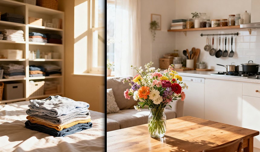 Bahar temizliği yaparken evinizi 1 günde düzenlemenin püf noktaları ve pratik çözümler.