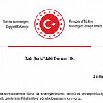 Dışişleri Bakanlığı, İsrail’e yerleşimci terörüne derhal son verilmesi çağrısı yaptı.