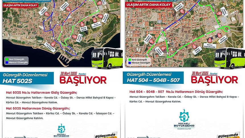 Darıca yeni ulaşım güzergahı: Kamu binalarına direkt hat