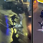 Yerde yatan yaralıya acımasızca saldırı gerçekleşti.