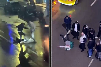 Yerde yatan yaralıya acımasızca saldırı gerçekleşti.