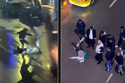 Yerde yatan yaralıya acımasızca saldırı gerçekleşti.