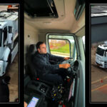 Elektrikli çöp kamyonu, çevre dostu atık toplama aracı, Mehmet Yasin Özlü direksiyon başında.