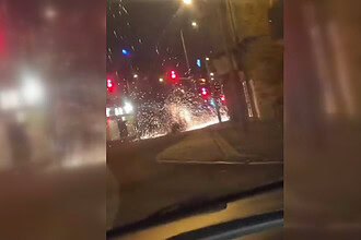 Füze patlaması ve çatışma anları Hayfa ve Kiryat Ata'da.