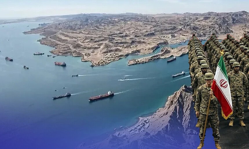 Hürmüz Boğazı'nda İran Devrim Muhafızları askeri, bölgedeki gemi geçişlerini sert şekilde uyarıyor.