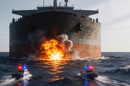 İstanbul Boğazı açıklarında gemide gece yarısı patlama meydana geldi.