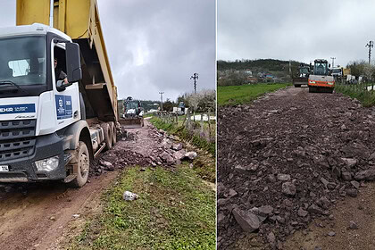 Kocaeli'de bozulan yollara müdahale edilerek ulaşım rahatlatıldı.