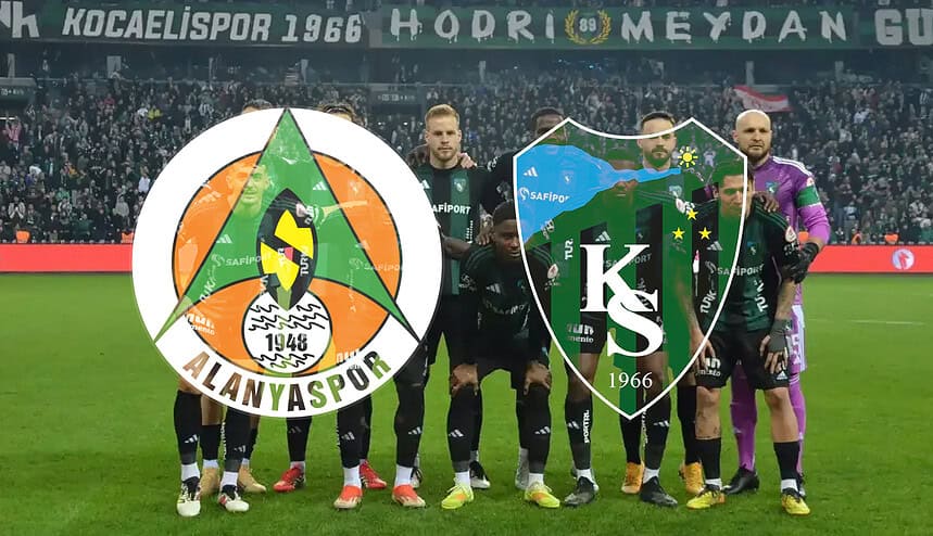 Alanyaspor ve Kocaelispor takımlarının maç sonrası fotoğrafı, 5-0 skoruyla sonuçlandı.