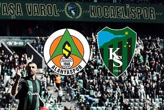 Alanyaspor ve Kocaelispor takımlarının karşılaşması, maç detayları ve saat bilgileri.