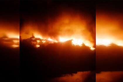 Yangın, Irak Anbar'daki Haşdi Şabi üssüne düzenlenen saldırı sonrası çıktı.