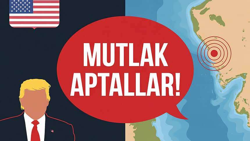 ABD bayrağı ve dünya haritası ile Trump'ın mesajı.