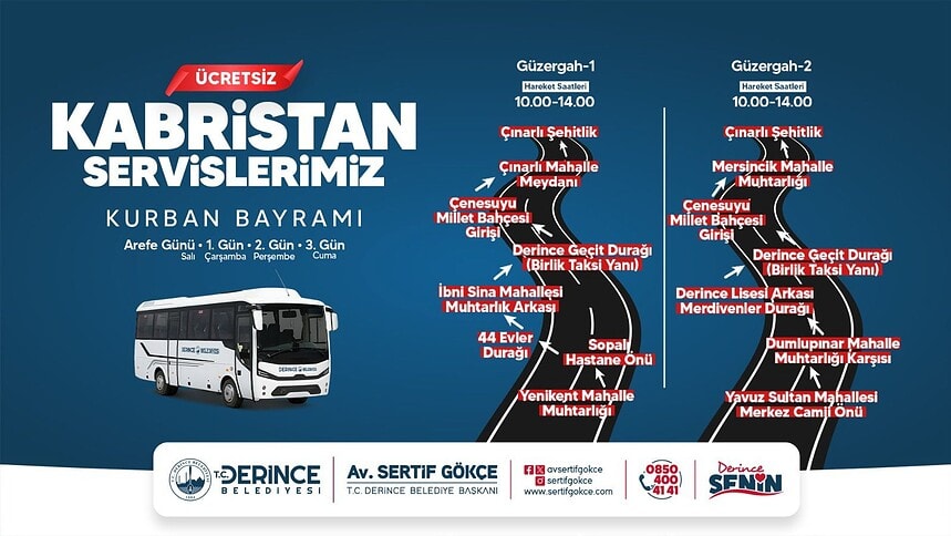 Derince Çınarlı Deprem Şehitliği Ücretsiz Seferleri Başlıyor: İşte Saatler ve Güzergahlar!