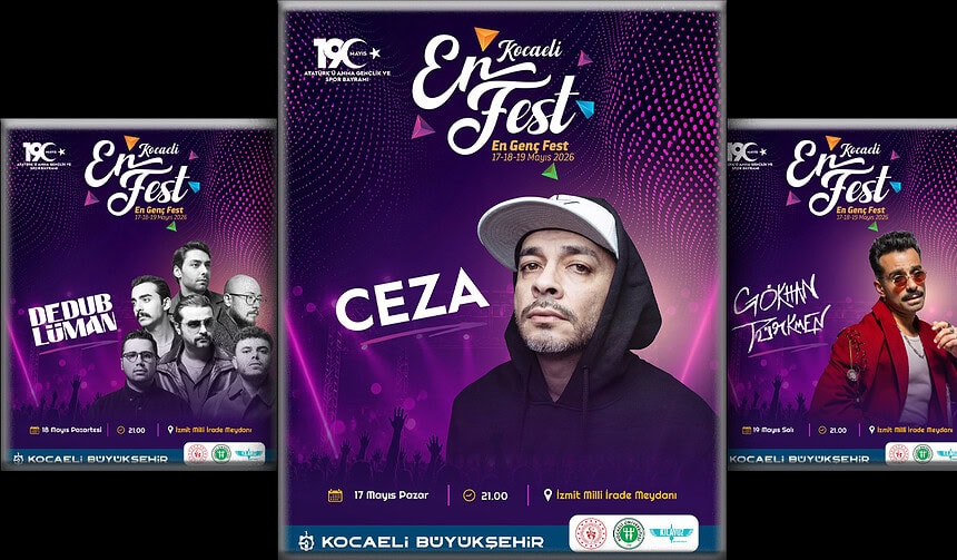 Kocaeli’de Gençlik Rüzgarı: Ceza, Dedublüman ve Gökhan Türkmen ENFEST’te!