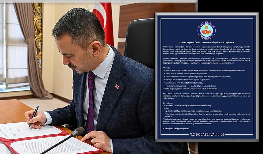 Kocaeli Valiliği Bayram Öncesi Fırsatçılara Denetim Seferberliği Başlattı!