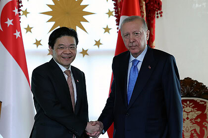 Erdoğan, Singapur Başbakanı Wong'u Dolmabahçe'de Kabul Etti