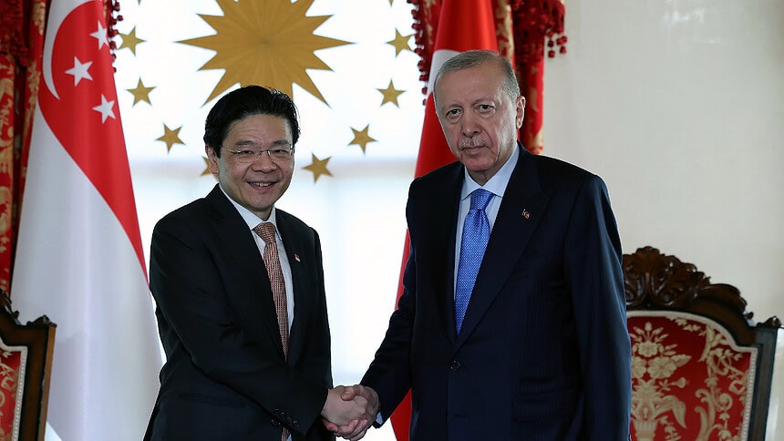 Erdoğan, Singapur Başbakanı Wong'u Dolmabahçe'de Kabul Etti