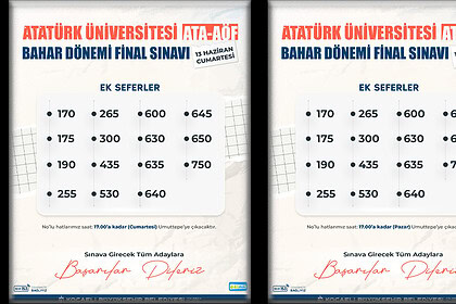 Kocaeli Büyükşehir Belediyesi'nden ATA-AÖF Sınavı İçin Umuttepe'ye 15 Ek Hat Desteği