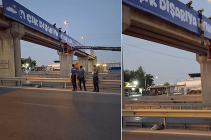 Gebze'de Yarı Çıplak Şahıs Üst Geçitte Asılı Bulundu
