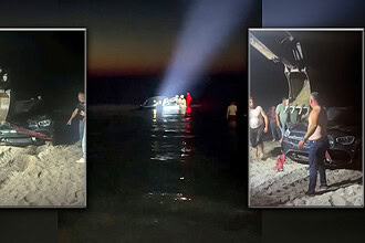 Kocaeli Kandıra Cebeci Sahili'nde Otomobil Denize Uçtu!