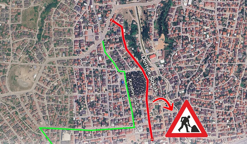 Derince Çenedağ'da 2 Haftalık Yol Çalışması: Dernek Sokak Kapatılıyor, Hat 102 Güzergah Değiştiriyor!