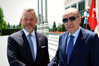 Erdoğan, Slovakya Cumhurbaşkanı Pellegrini'yi Külliye'de Ağırladı