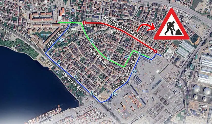 Körfez'de Mehmet Akif Ersoy Caddesi Trafiğe Kapatılıyor: 30 Temmuz-4 Ağustos Üstyapı Çalışması
