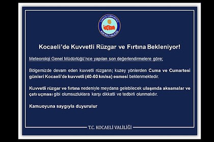 Kocaeli'de Fırtına Alarmı: Çatı Uçması ve Ulaşım Aksamalarına Karşı Dikkatli Olun!