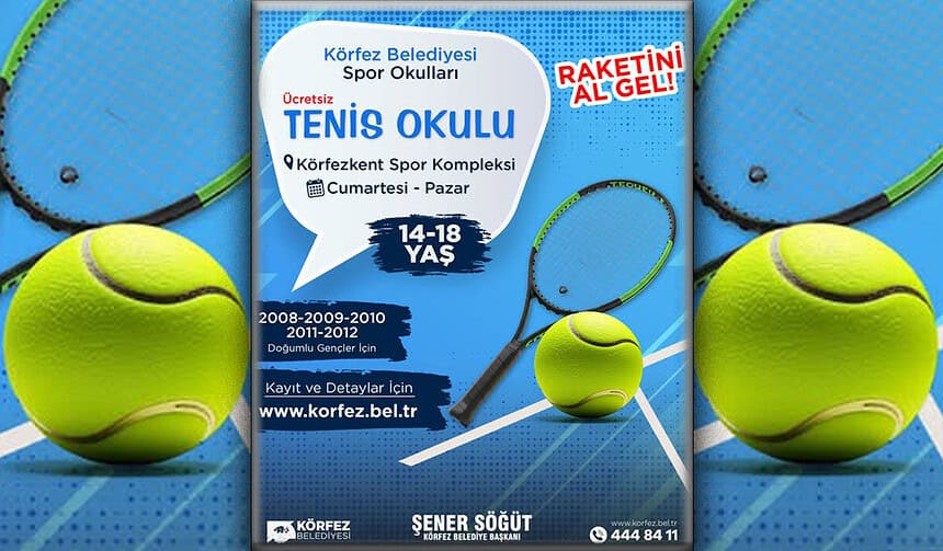 Körfez Belediyesi Ücretsiz Tenis Okulu Kayıtları Başladı: Yaş ve Başvuru Detayları!