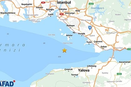 Adalar'da 3.2 Büyüklüğünde Deprem
