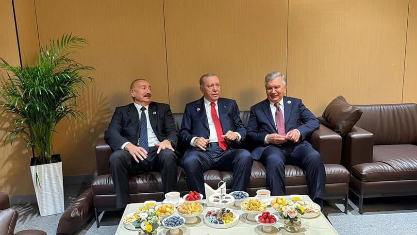 Cumhurbaşkanı Erdoğan, Aliyev ve Mirziyoyev İle Bir Araya Geldi