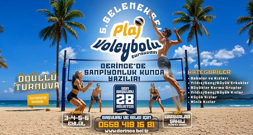 Derince Belediyesi 5. Geleneksel Plaj Voleybolu Turnuvası Başvuruları Başladı!
