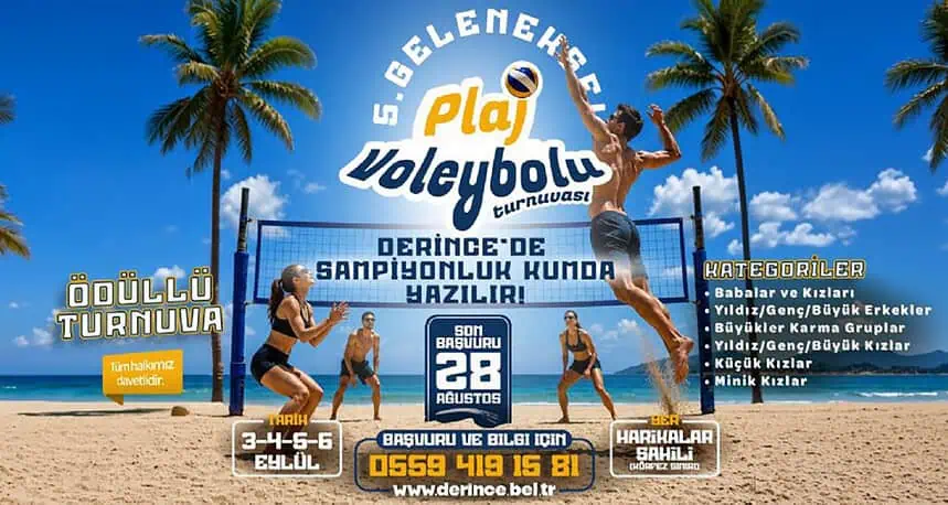 Derince Belediyesi 5. Geleneksel Plaj Voleybolu Turnuvası Başvuruları Başladı!