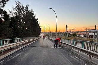 Adalet Köprüsü'nde 450 Metrelik Asfalt Gün Doğmadan Yenilendi