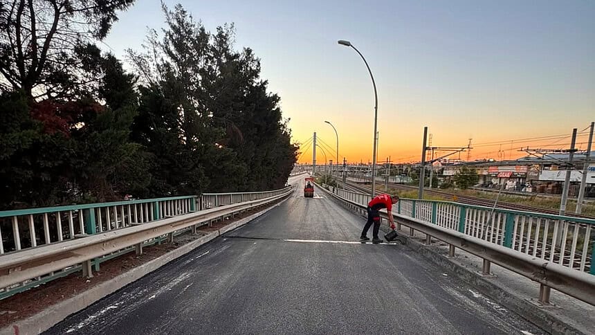 Adalet Köprüsü'nde 450 Metrelik Asfalt Gün Doğmadan Yenilendi