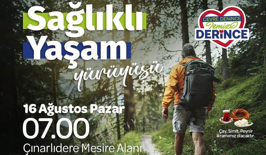 Derince Çınarlıdere’de Sağlıklı Yaşam Yürüyüşü: Ücretsiz Servis Ve İkramlar!