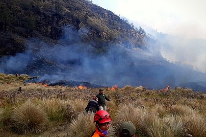 Endonezya'daki Bromo Dağı 3 Gündür Yanıyor: 60 Hektar Küle Döndü