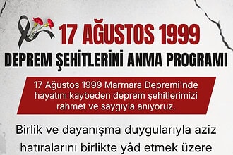 Karamürsel Belediyesi'nden 17 Ağustos Anma Töreni Daveti
