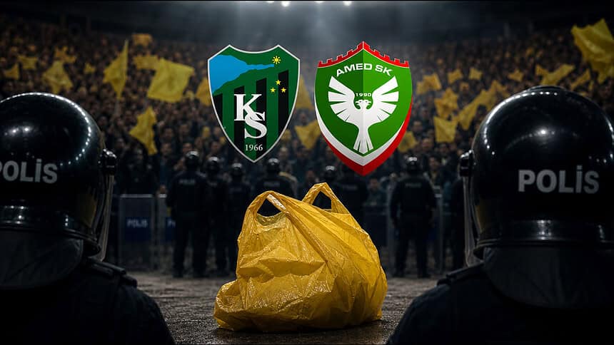 Kocaelispor-Amedspor Maçında Sarı Poşet Sallayan 5 Şüpheliye Soruşturma Açıldı