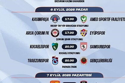 Süper Lig'de 4. Hafta Belli Oldu: Kocaelispor Samsunspor'u 6 Eylül'de Sahasında Ağırlayacak
