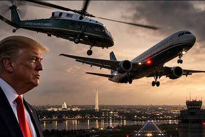 Trump'ın Marine One Helikopteri Yolcu Uçağıyla Tehlikeli Derecede Yakınlaştı