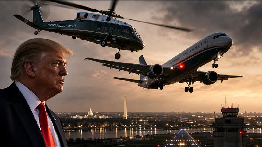 Trump'ın Marine One Helikopteri Yolcu Uçağıyla Tehlikeli Derecede Yakınlaştı