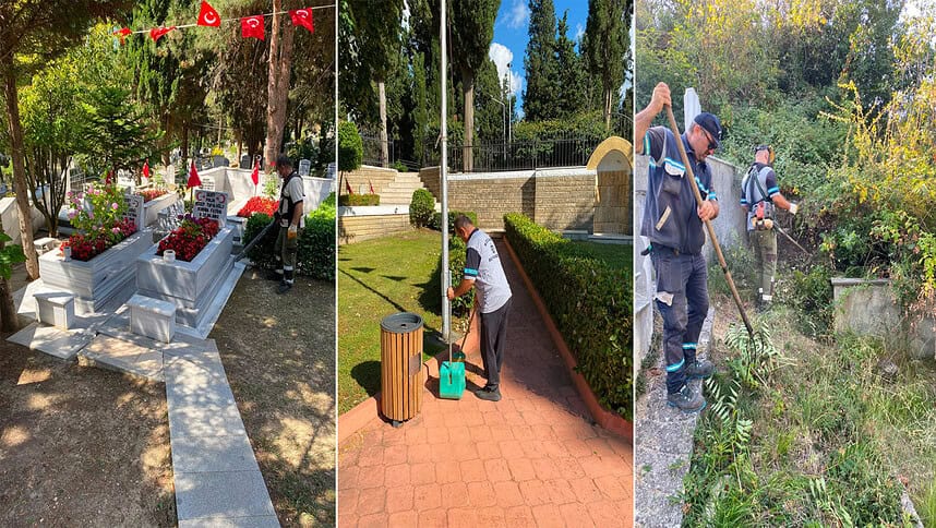Büyükşehir’den Mezarlıklara Kesintisiz Bakım