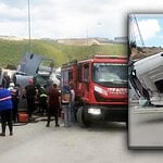 Dilovası Rampasında Beton Mikseri Refüje Devrildi: Sürücü Araçta Sıkıştı!