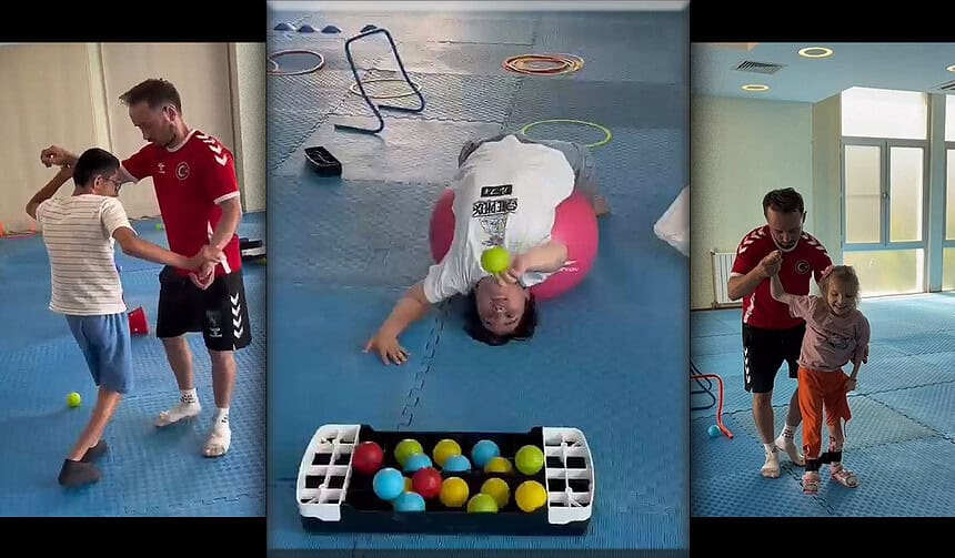 Eğitimlerde Neşeli Anlar! Körfez'in Özel Sporcuları Azimleriyle Tebessüm Esettirdi!